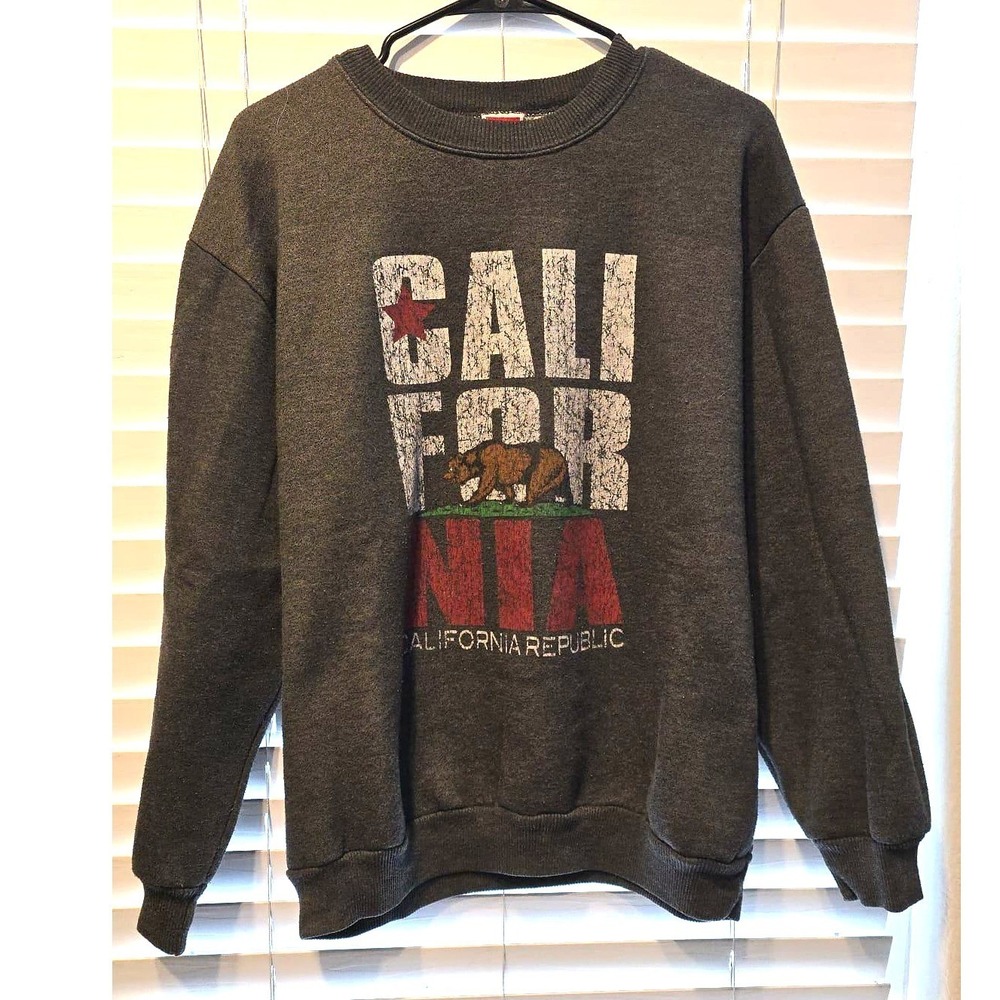 Hill Heavy Weight California Republic Sweatshirt Mens Medium Gray Made in USA